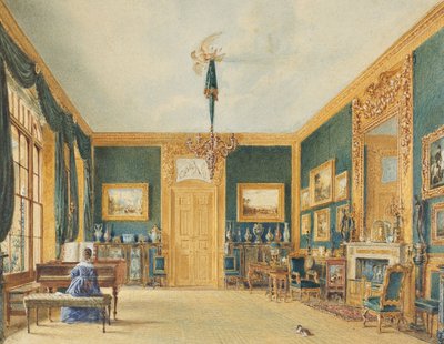 De groene tekenkamer van de graaf van Essex in Cassiobury door William Henry Hunt